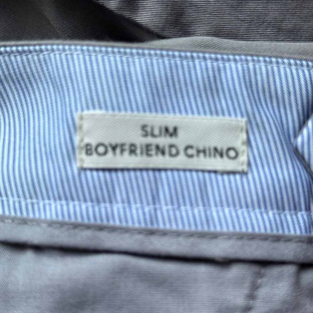 J.Crew Slim Boyfriend Chino Pants Womens 25P Gray Stretch Cotton Casual‎ NWT